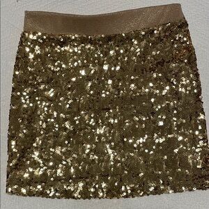 Gold Sequin Mini Skirt